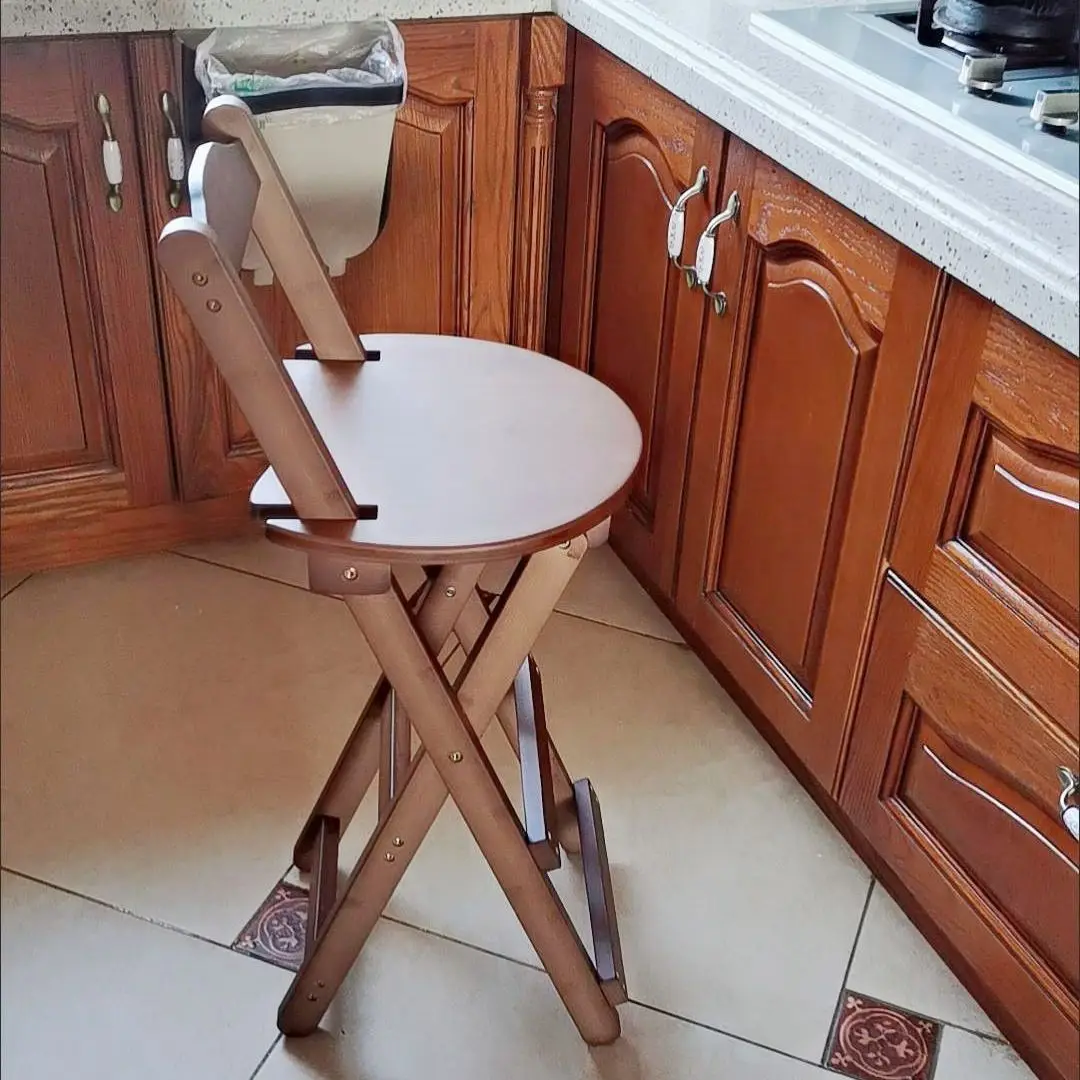 

Складной стул с высокой ножкой, ступенчатый стул, барный стул, обеденный стул, Бамбуковая Высокая скамья, домашнее портативное кресло