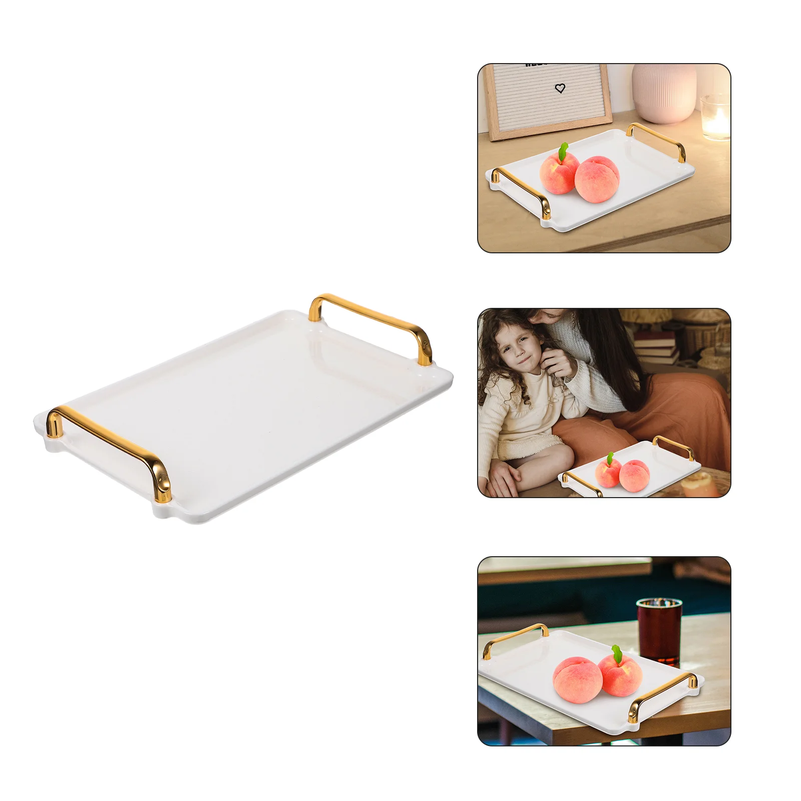 

Rectangle Storage Tray Household Storage Tray Plastic Trendy Coffee Tea Tray