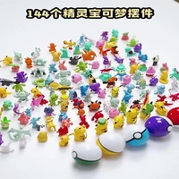 144 pieces different style models hot selling anime pokemon pikachu elf ball action figure kids toys birthday christmasgifts pvc