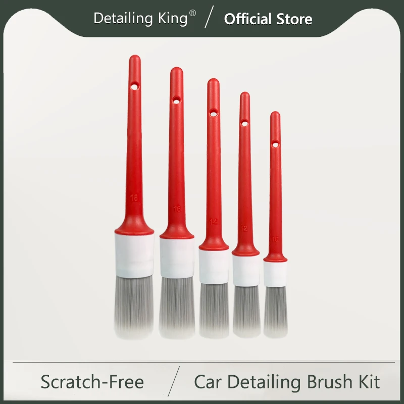 DetailingKing 5PCS/Set Car Cleaning Brush Deep Clean Hard-Bristle Detailing Brush Car Cleaning Tool