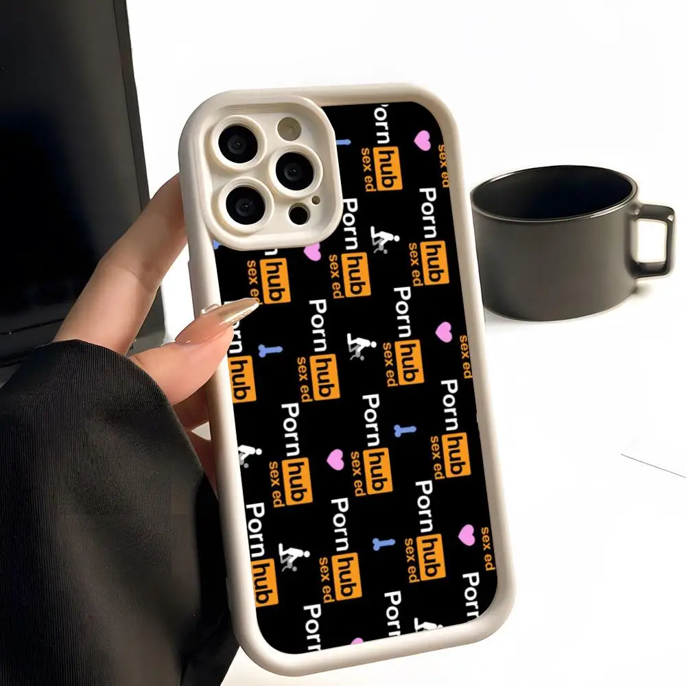 P-Porn-hubs-Tumble-P-Pornhubs Phone Case Simple Solid Color Matte Silicone For IPhone 16 15 14 13 12 11 Pro Max Plus Lens Full P