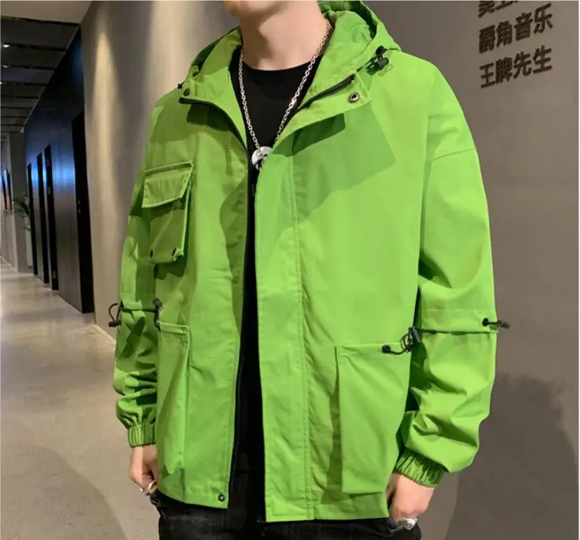 

2022 New Spring Hooded Zipper Jackets Windbreaker Casual Spring Autumn Lightweight Jacket
