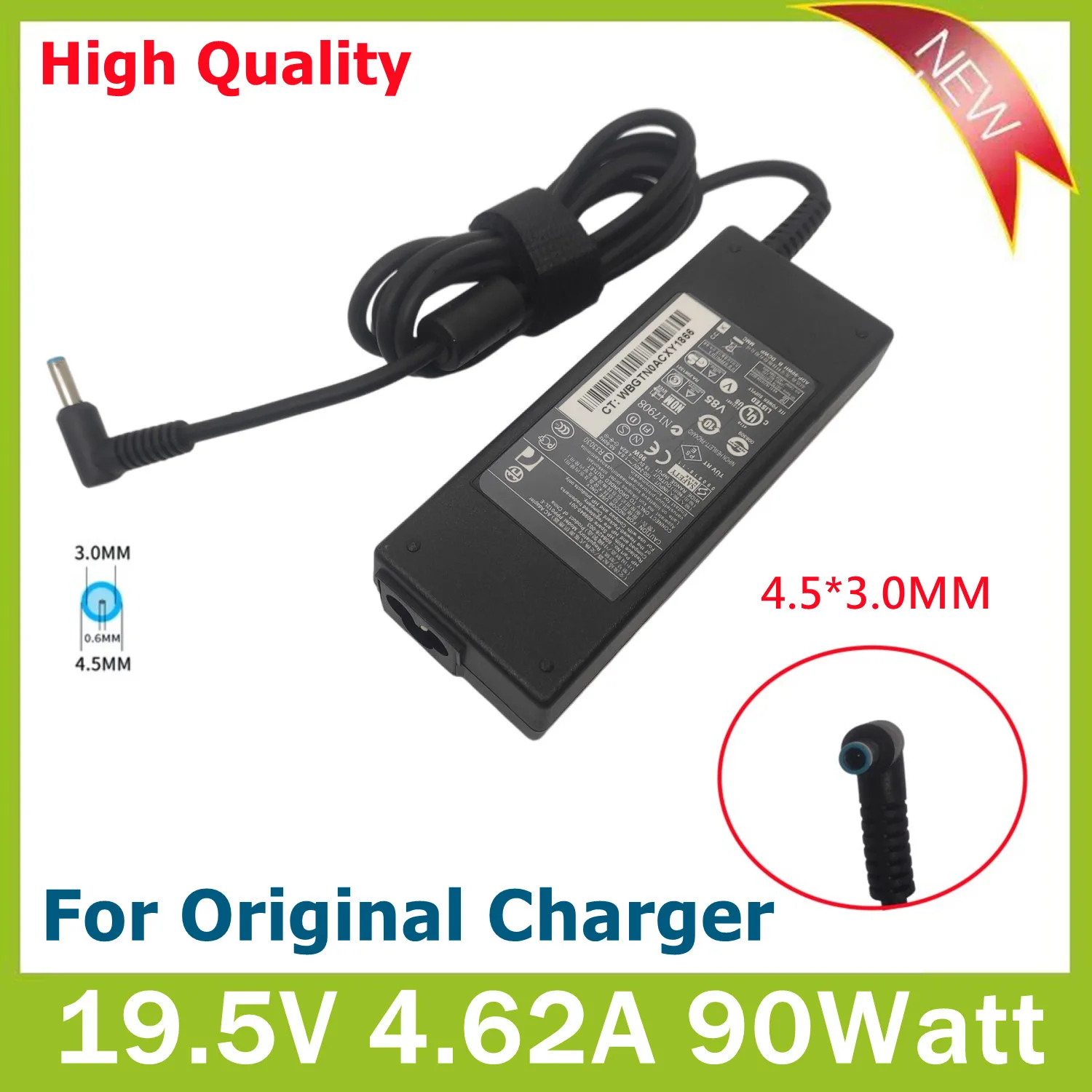 

Зарядное устройство для ноутбука HP Envy Sleekbook 15 17 M6 M7 Pavilion 11 14 Elitebook Folio 19,5 Stream 13, 4,5 в, 3,0 А, 90 Вт, 1040 * мм