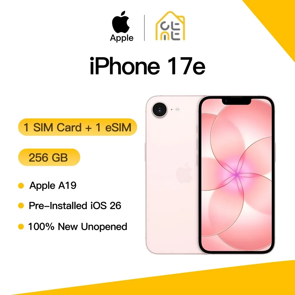 Фото Смартфон Apple iPhone 17e 256 ГБ, оригинальный, глобальная версия, разблокированный, 5G, чип A19, 6.1-дюймовый Super Retina XDR OLED, 48 МП Fusion-камера, IP68, iOS 26 №1