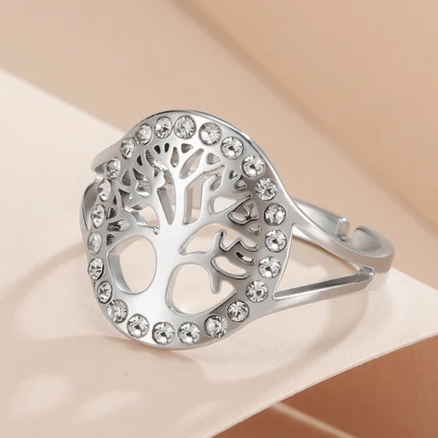 Dawapara Кольцо "Дерево Жизни" из нержавеющей стали