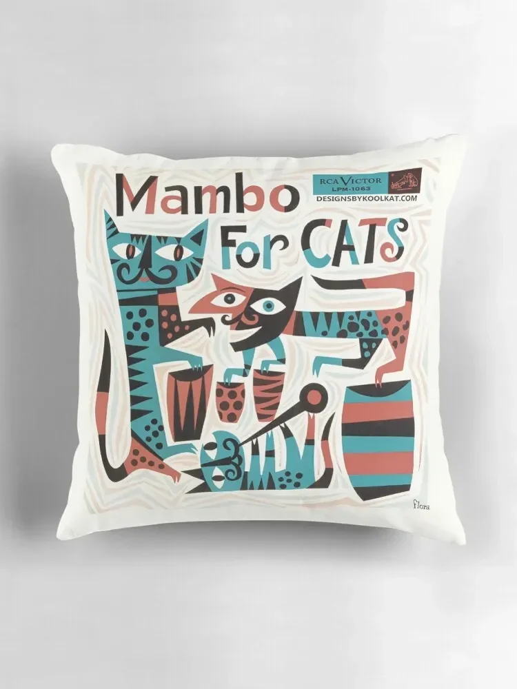Мамбо для кошек Mid Century Record Sleeve Art Прямоугольный чехол подушки Рождественские