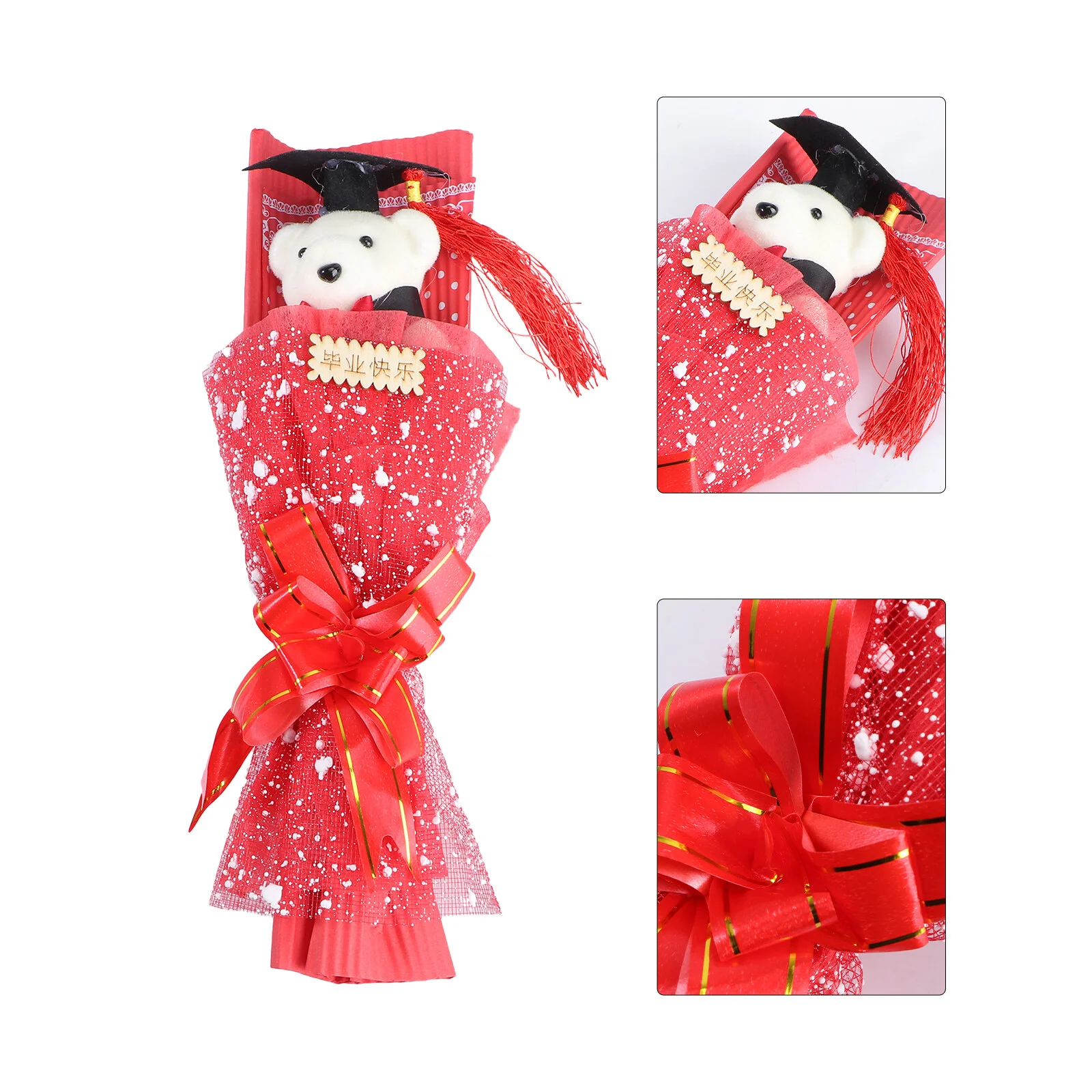 

Floral Party Suppliesationss Graduates Accessories Bouquet Graduation Bear Figurine Cloth Bidoof