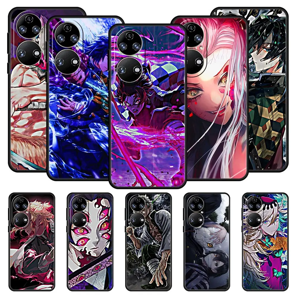 

Demon Slayer Anime Ghost Phone Case For Huawei P50 P30 Pro P20 P40 Lite E P Smart Z 2021 Y6 Y7 Y9 2019 Y6p Y9s Y7a Soft Cover