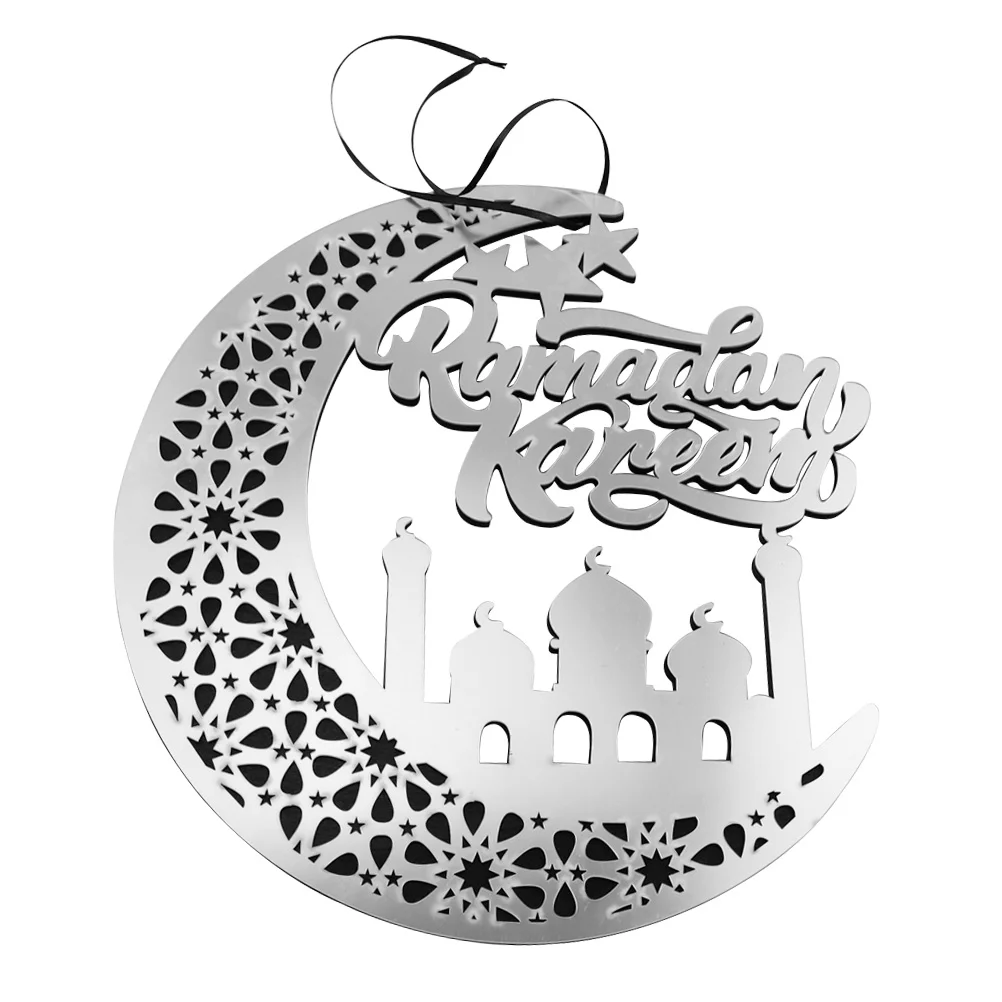 

Ramadan Ornament Eid Party Mubarak Crafts Adorn Themed Decor Hanging Wall Hanger Decoration Festival Supplies Moon