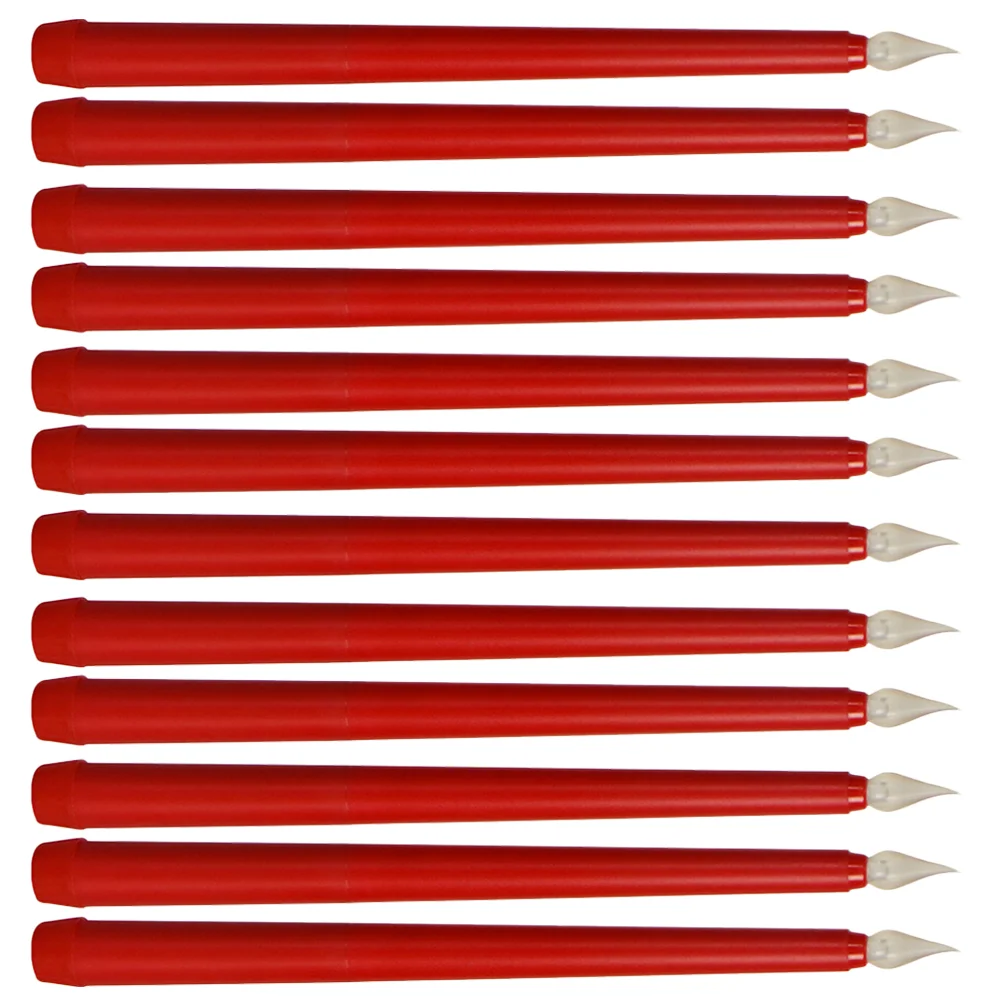 12 шт. цветные огни конические свечи свадебные светодиодные беспламенные