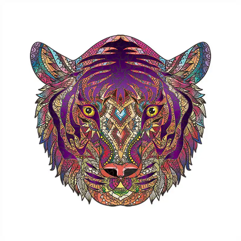 

HOT Adult Board Games 3D Wooden Puzzle Tiger Wood DIY Crafts Animal Christmas Gift Jigsaw Puzzle Educational Toys for Children