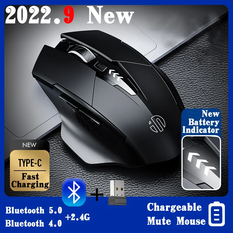 

Беспроводная эргономичная мышь 2022, 2,4 ГГц, 1600 DPI, USB-приемник, оптическая Bluetooth-совместимая компьютерная игровая Бесшумная мышь 4,0 5,0