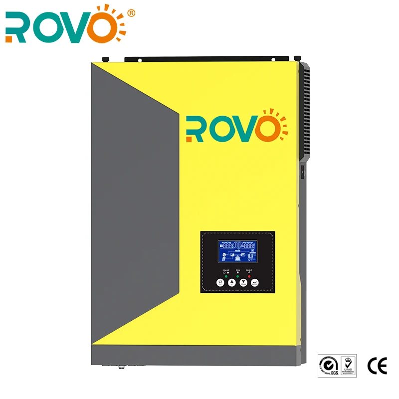

ROVO 2.4KW Solar Hybrid Inverter MPPT 24V Inverter with 80A Battery Charger Pure Sine Wave Output