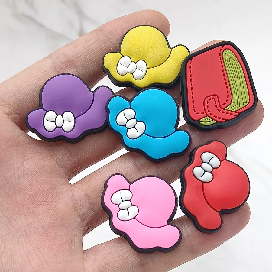 

Одиночная распродажа, красочная шляпа, искусственная кожа, Забавный Красный кошелек для творчества, украшение для обуви, Jibz для Crocs, подвеск...