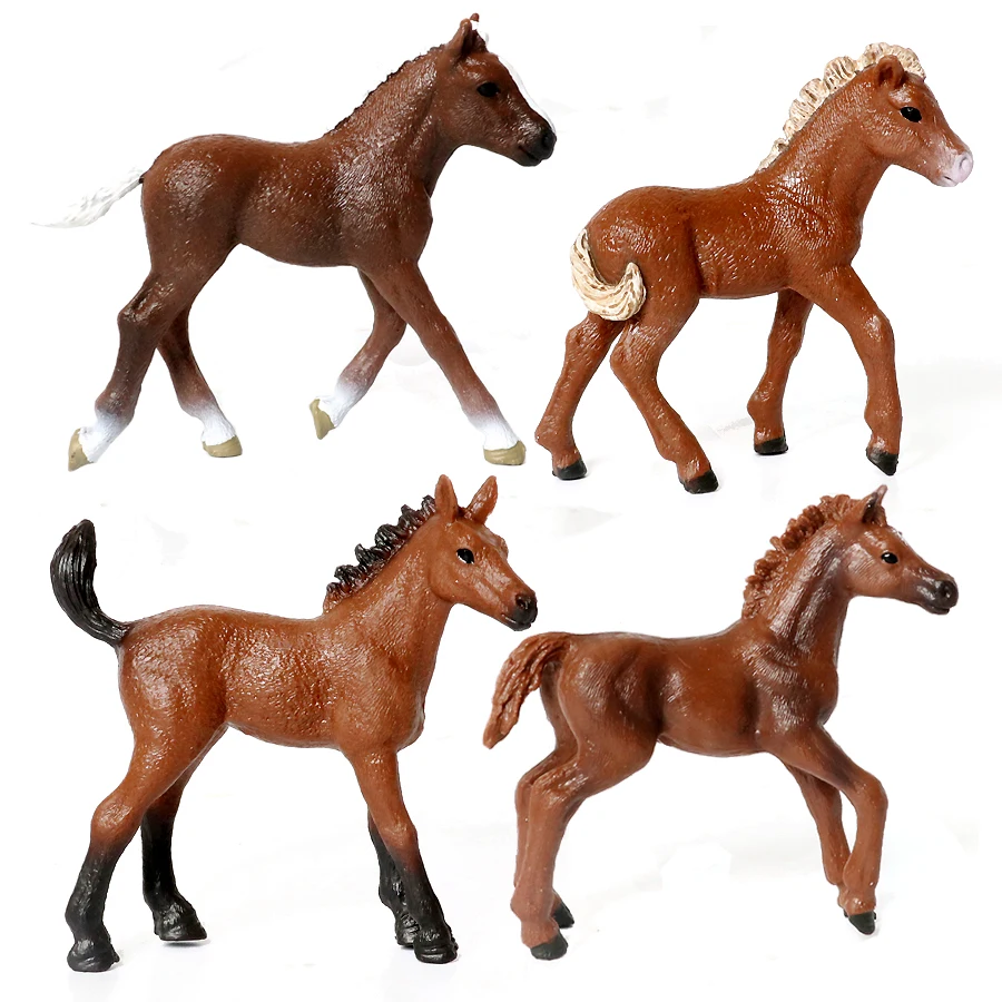 

Realistic Farm Animal Horse Action Figure British Ponies Figurine Black Forest Pony Model Collection Toys for Children Gifts