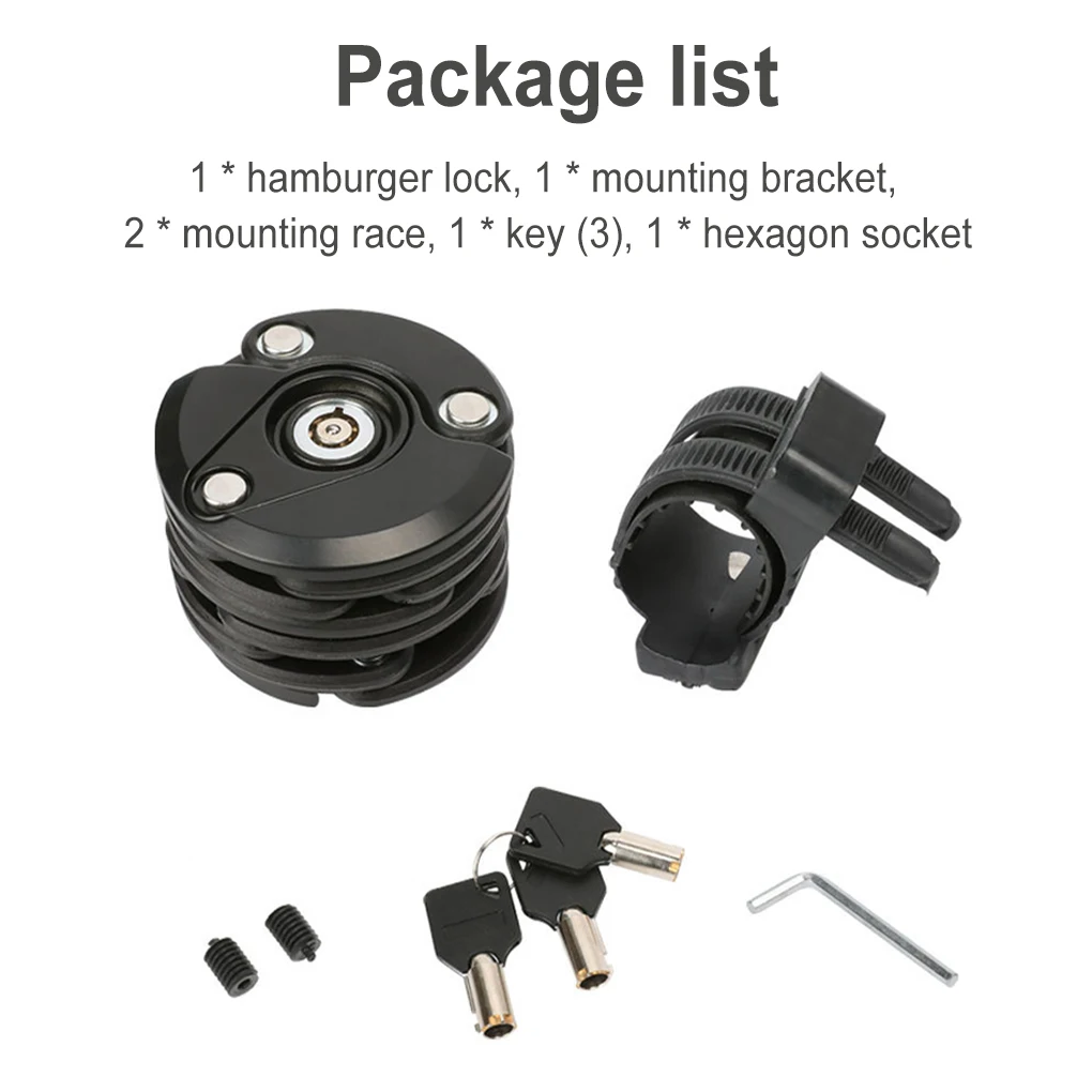 

Bicycle Hamburg Lock Folding Anti Theft Mountain Bike Cycling Security Set