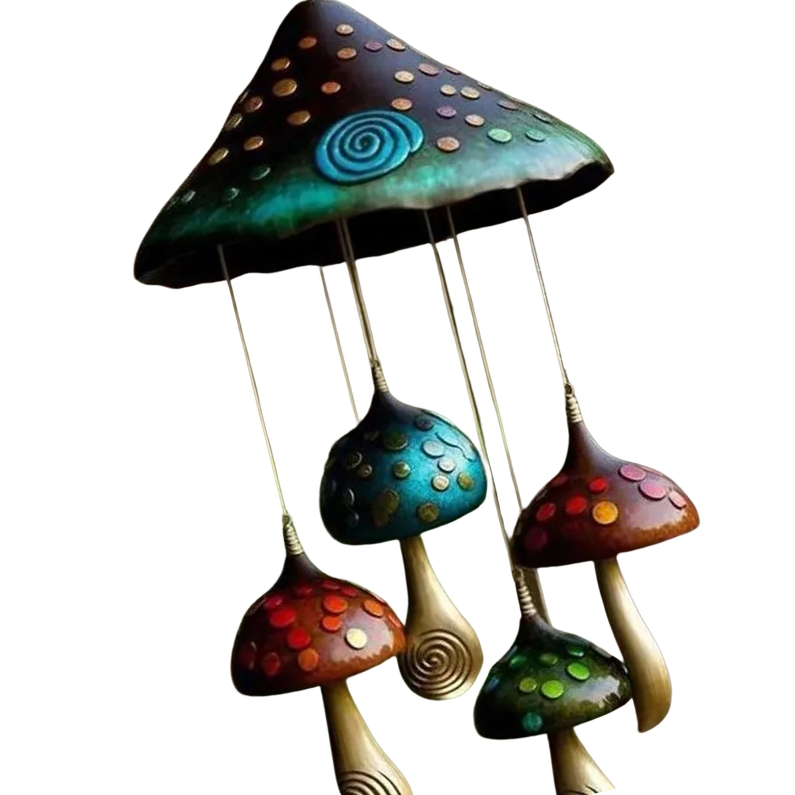 

Colorful Mushrooms Wind Chimes Warm Cozy Atmosphere Pendant for Family Friend Neighbor Gift