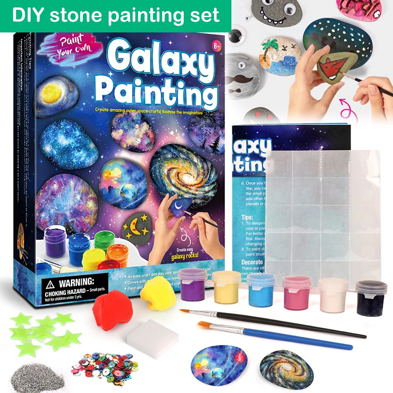 

Rock Painting Kit DIY Bulk for Kid Animal Galaxy Painting UY8