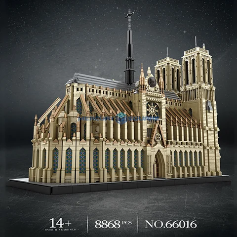 Конструктор «Нотр-Дам Парижа, Франция, церковь, музей, достопримечательность Европейского города, модель архитектуры, строительные блоки MOC 66016, игрушечный набор, подарок