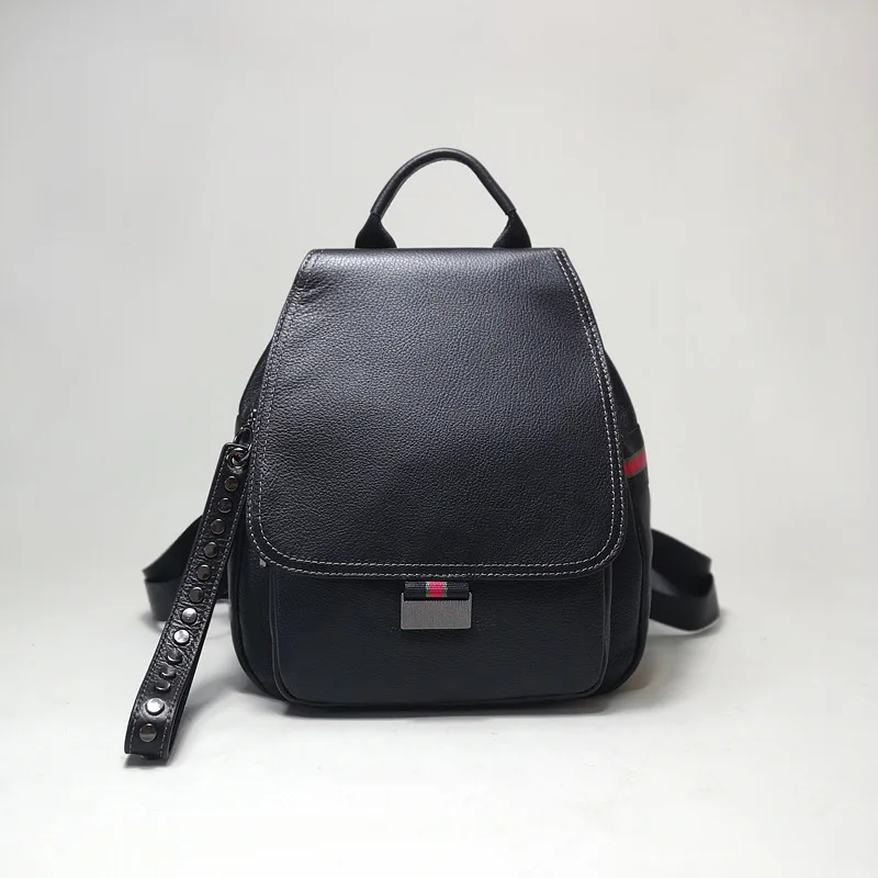 

2022 New Leather Flip Backpack Fashion Casual Personalized Leather Women's Bag Single Shoulder Dual-purpose Bag