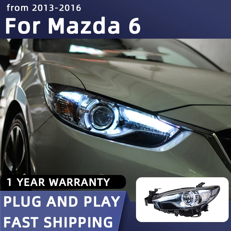 Faros delanteros de diseño para coche para Mazda 6 LED faro 2013-2016 Nuevo Mazda6 Atenza lámpara de cabeza DRL señal lente proyector automotriz