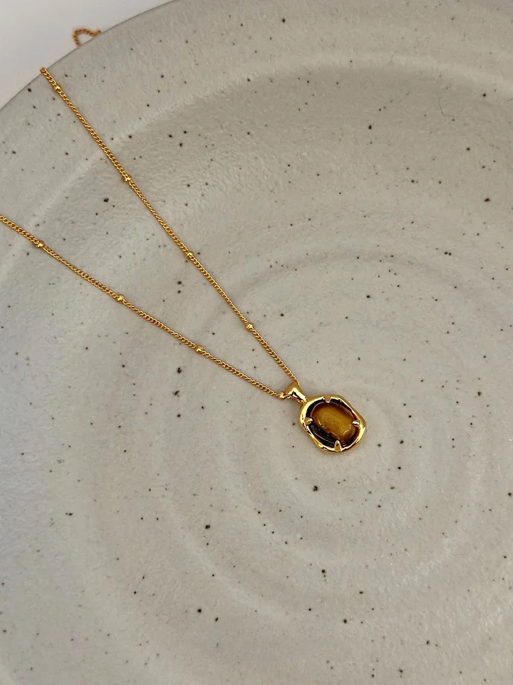 Ожерелье с подвеской из натурального камня Тигровый глаз аксессуары для женщин