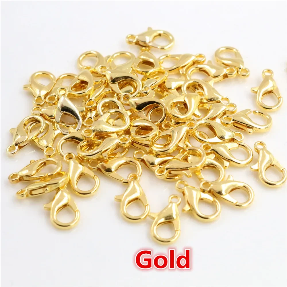 9 Colors Plated Fashion Jewelry Findings,Alloy Lobster Clasp Hooks for Necklace&Bracelet Chain DIY