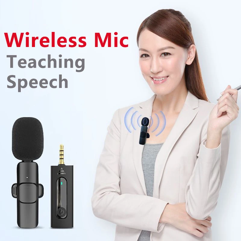 2023 Wireless Lavalier Noise Reduction Microphone 3.5mm AUX Interface Suitable for Megaphones Car Home Laptops Bluetooth Speaker