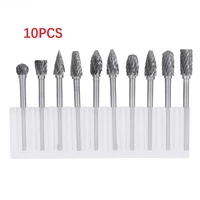 10pcs 36mm tungsten carbide cutter rotary burr drill grinder carving bit double groove rotary file for woodworking tool