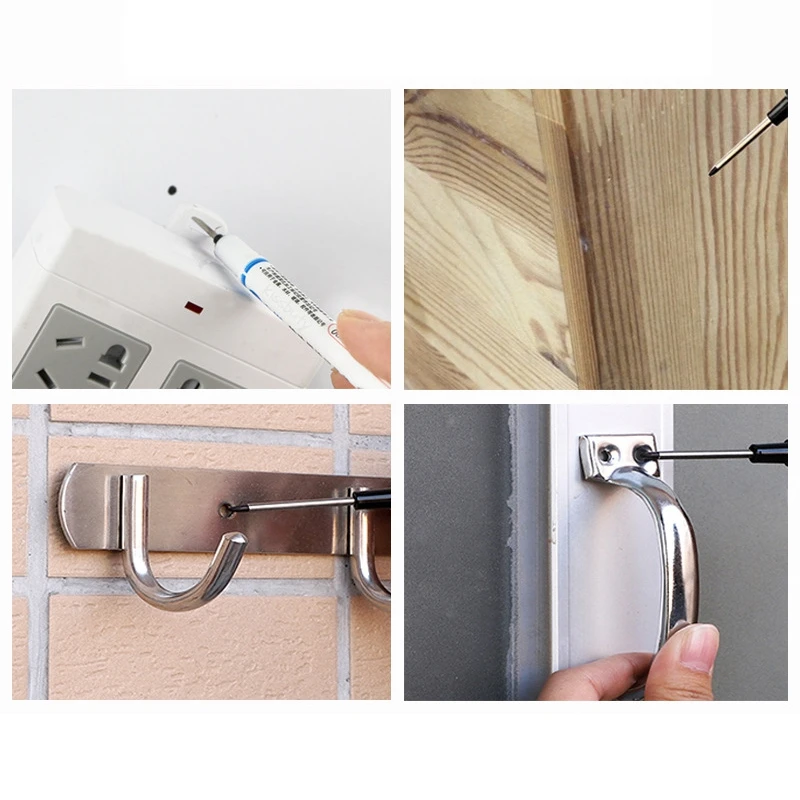 3Pcs/Set Long Head Markers Bathroom Woodworking Decoration Multi-purpose Deep Hole Marker Pens  Red/Black/Blue/Green/White Ink