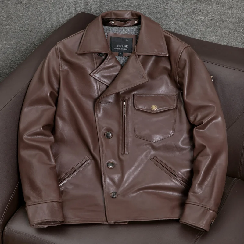 

Man Fashion Spring Genuine Leather 2023 Jacket 100% Cowhide Coat Vintage Men Clothing Plus Size 4xl Chaquetas Hombre Pph4120