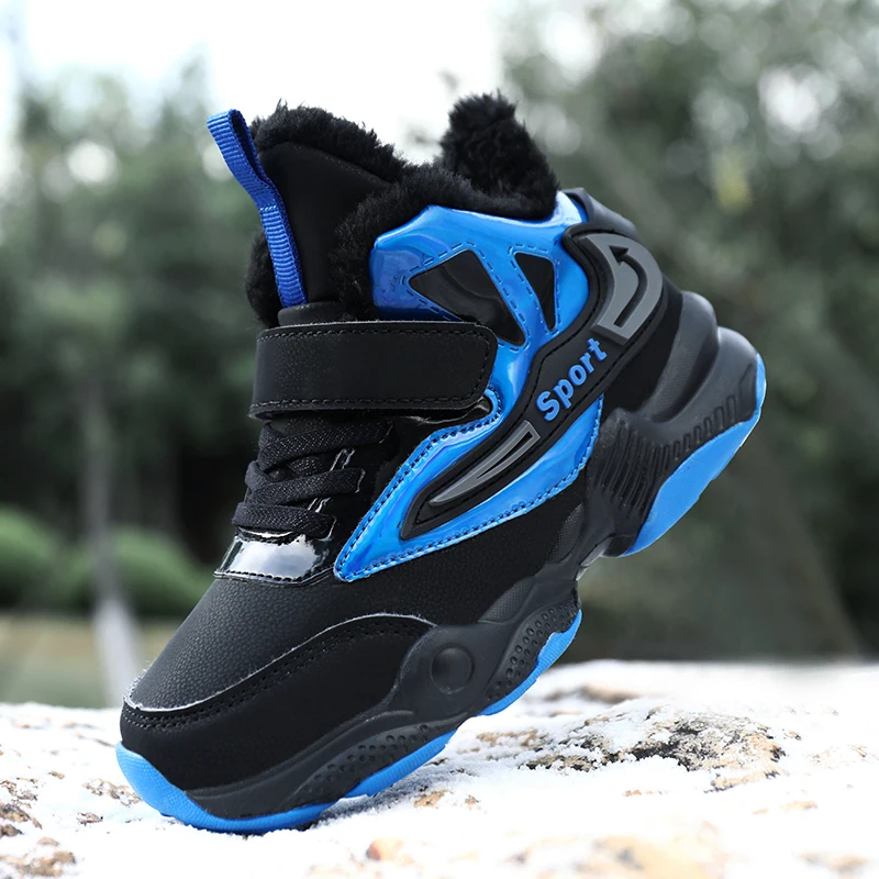 

Footwear Plush Keep Warm High Top Sneakers School Kids Sport Shoe Boys Casual Sneaker Breathable Non-slip Fashion Waterproof