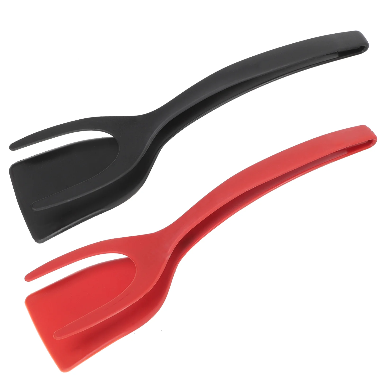 

2 Pcs Fried Silicone Egg Spatula Pliers Tool Bread Tongs Silica Gel Kitchen