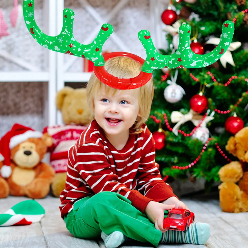 Надувная шляпа с рогами оленя игра кольцом рождественские игры карнавальные