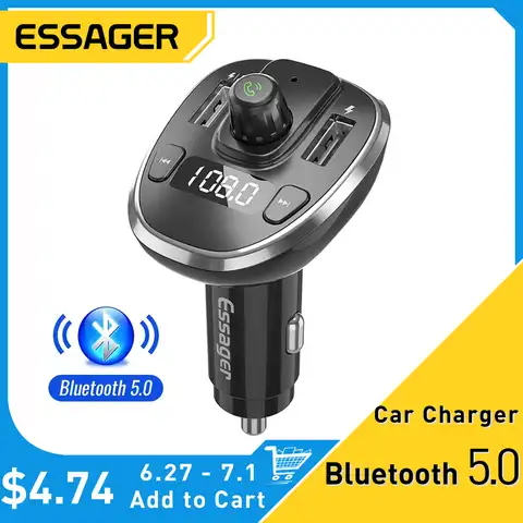 Автомобильный FM-трансмиттер Essager с USB-портом и поддержкой Bluetooth 5,0