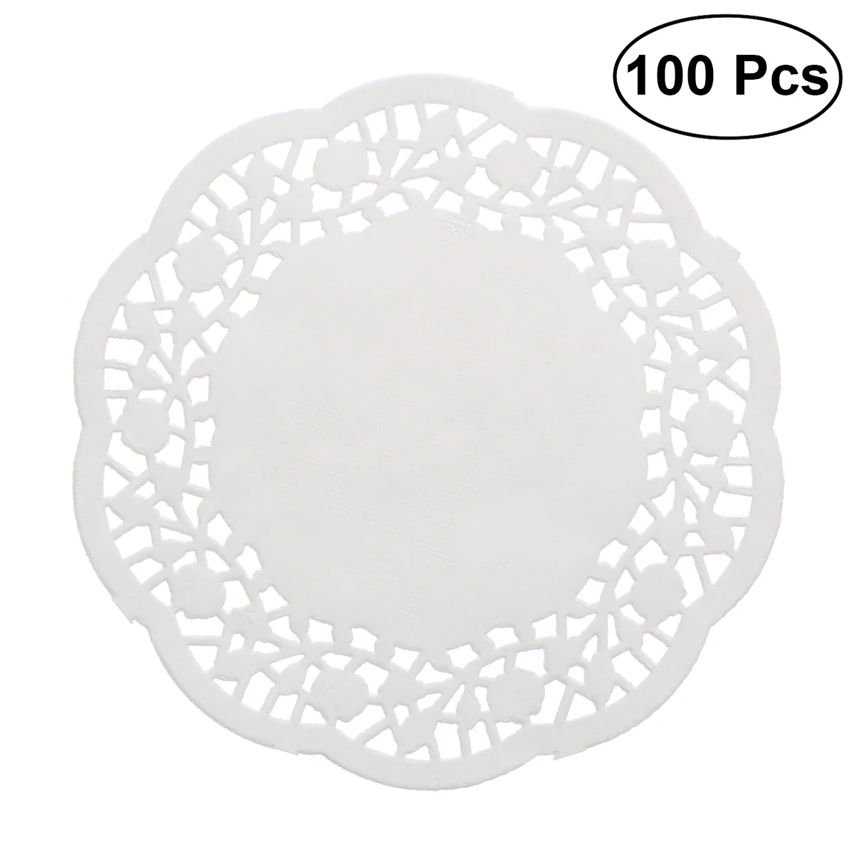 

100pcs Disposable Oil-absorbing White Lace Paper Doilies Cake Box Liner Packaging Paper Pad 5.5"