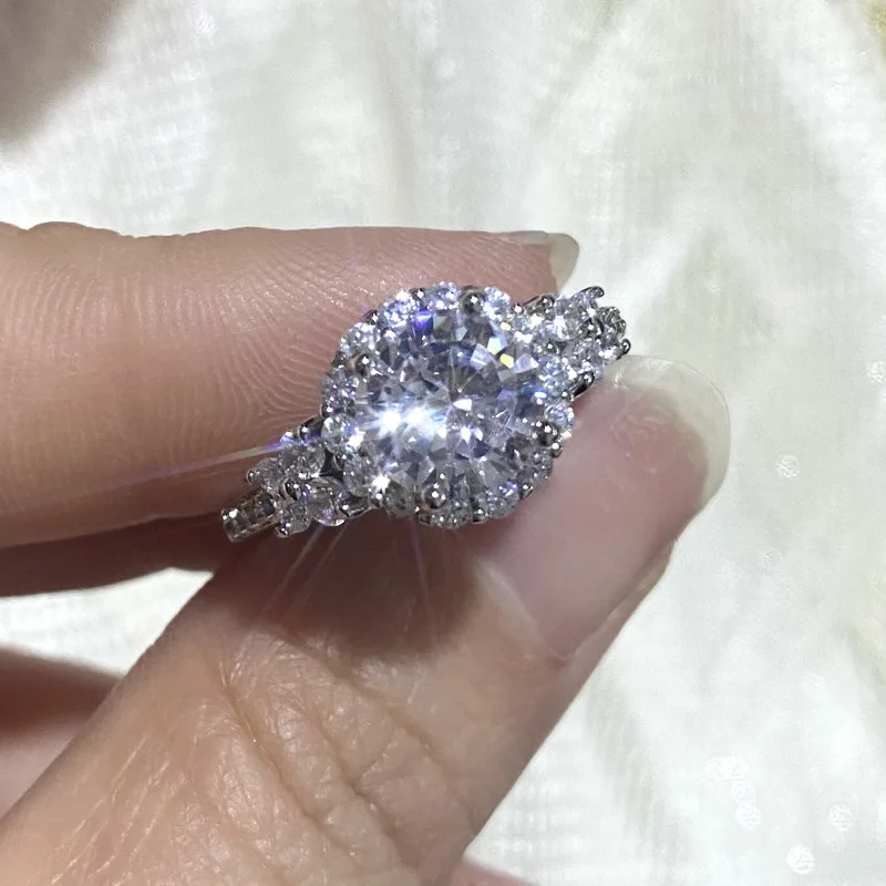 

Женское Винтажное кольцо с имитацией бабочки Mosan D Color Bright 2.0Ct