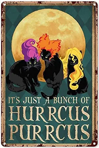 

Знаки с кошками для влюбленных, Черный кот, это просто букет художественных постеров Hurrcus Purrcus, ретро металлический знак, Настенный декор для...