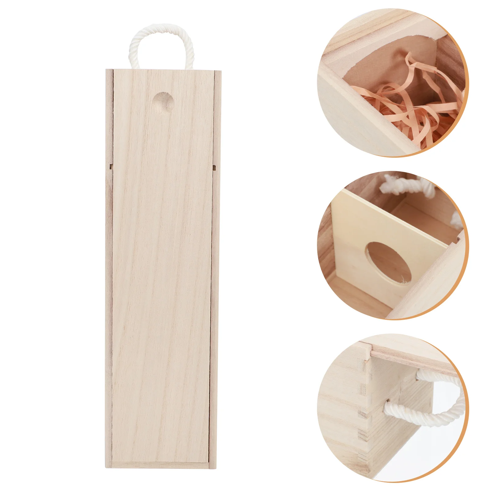 

Wooden Box Wood Boxesgiftslid Container Carrier Unfinished Handle Drop Decorative