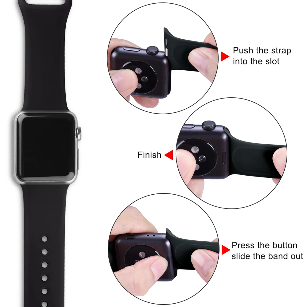 100pcs Silicone Strap For Apple Watch 41mm 45mm 38mm 42mm 40mm 44mm Band Watchband Bracelets For iWatch 1 2 3 4 5 6 7 SE Strap