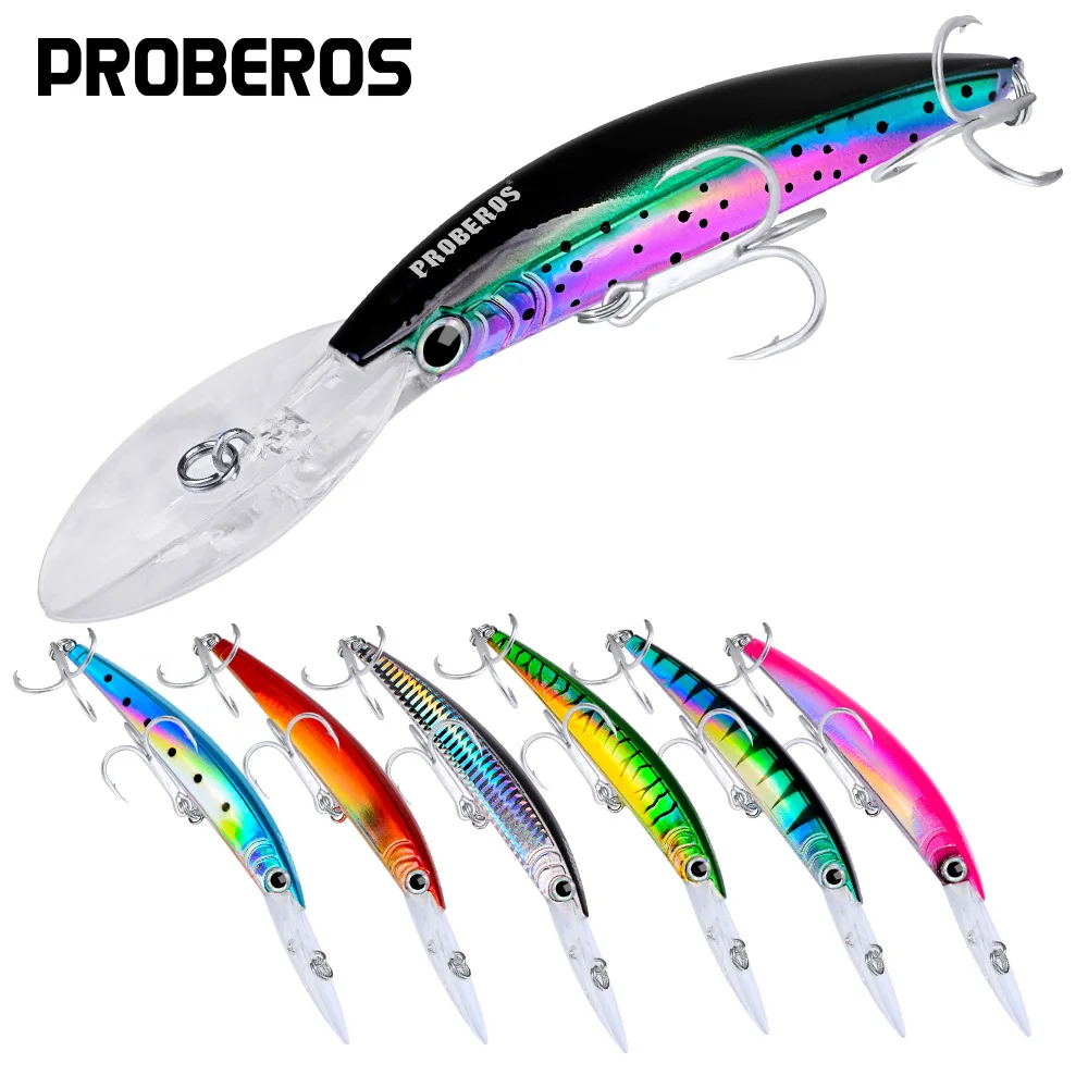 

PRO BEROS 1PC Minnow Fishing Lures Floating Hard Bait 17cm 27g Artificial Bait Wobbler Crankbait Carp Perch Pesca Fishing Tackle