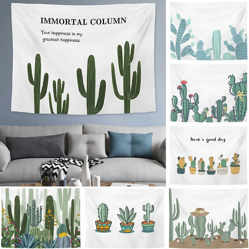

Простой настенный гобелен в скандинавском стиле с рисунком кактуса, ананасов, настенная подвесная ткань, украшение для гостиной, Декор