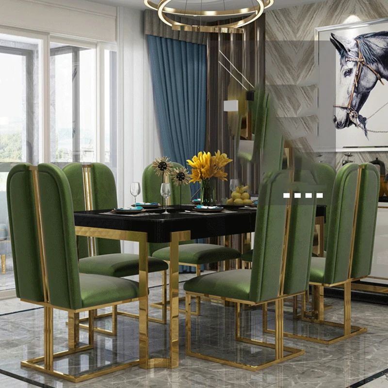 

Leisure Postmodern Stainless Steel Metal Luxury Dining Chair American Cafe Study Creative Sillas Plegables furniture GY50DC