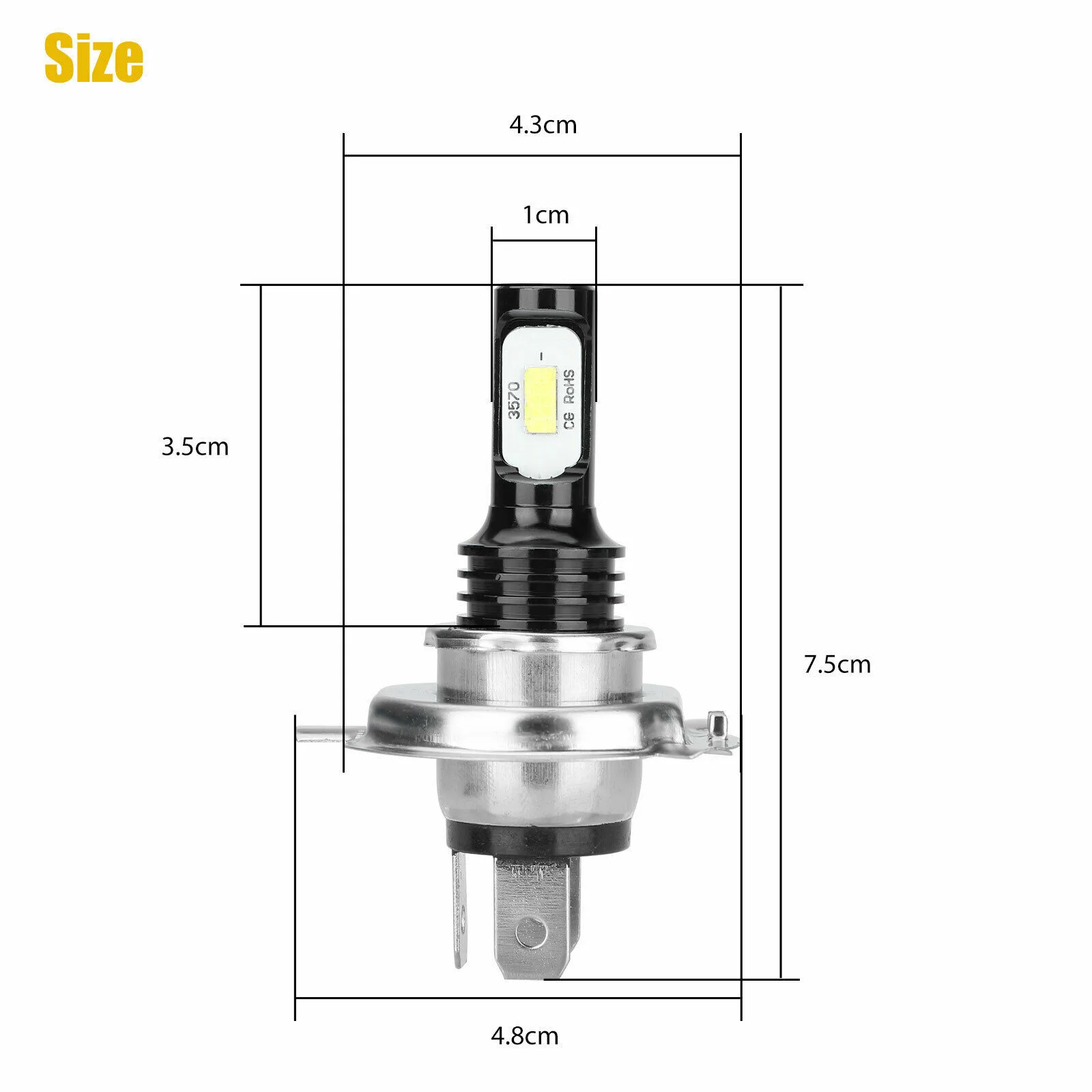 

White LED Bulbs High Low Beam High Quality IP68 Waterproof Super Bright