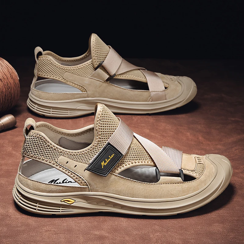 

Mens Sandals Casual Summer Outdoor Beach Fashion Male Fisherman Shoe Leather Loafers Platform Luxury Sport Hiking Slippers
