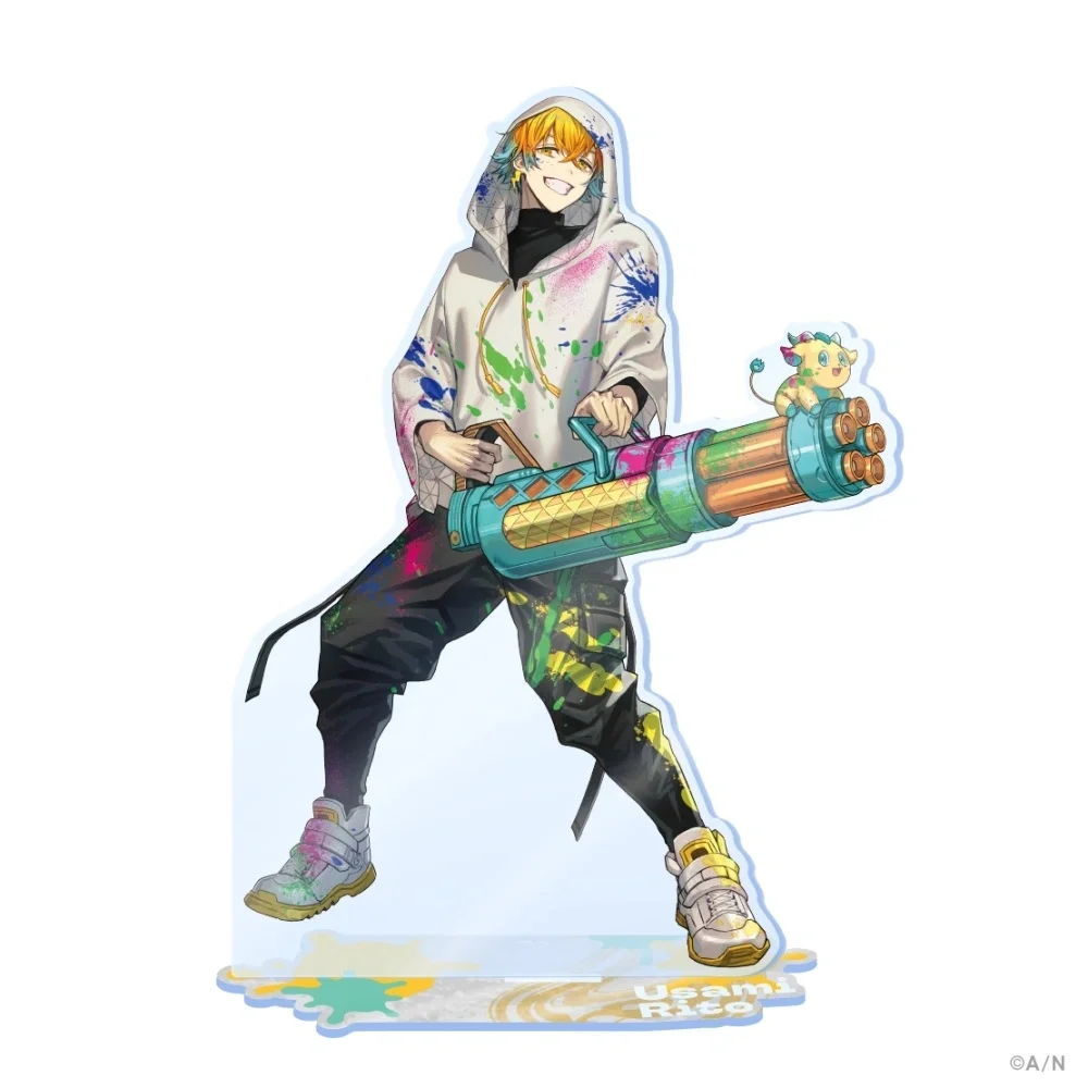 Фото Акриловая подставка Nijisanji EN Heroes к 1-й годовщине, 15 см, с эффектом брызг краски, аниме-фигурка Юй Ци Уилсон, Vantacrow, украшение для стола, брелок №4