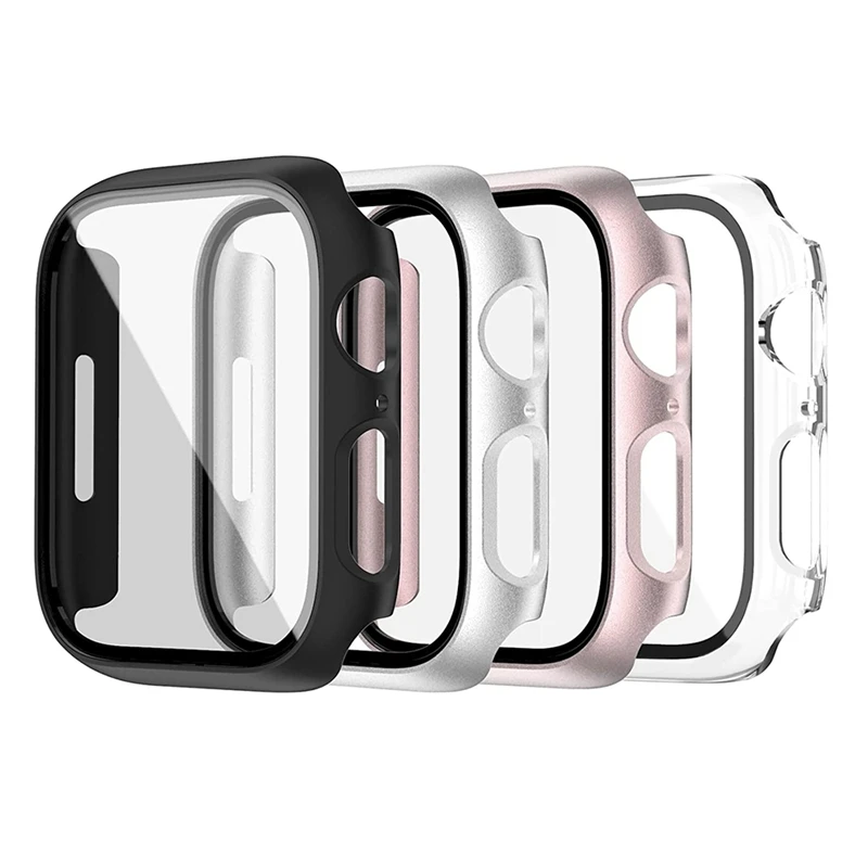 

4 шт., Ультратонкий чехол из закаленного стекла для Apple Watch серии 7