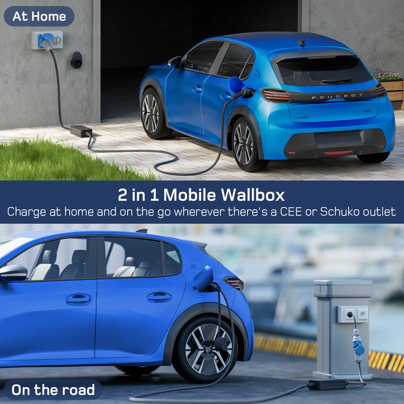 dé Портативное зарядное устройство для электромобилей э тип 2 7 кВт 32 А 1-фазный с