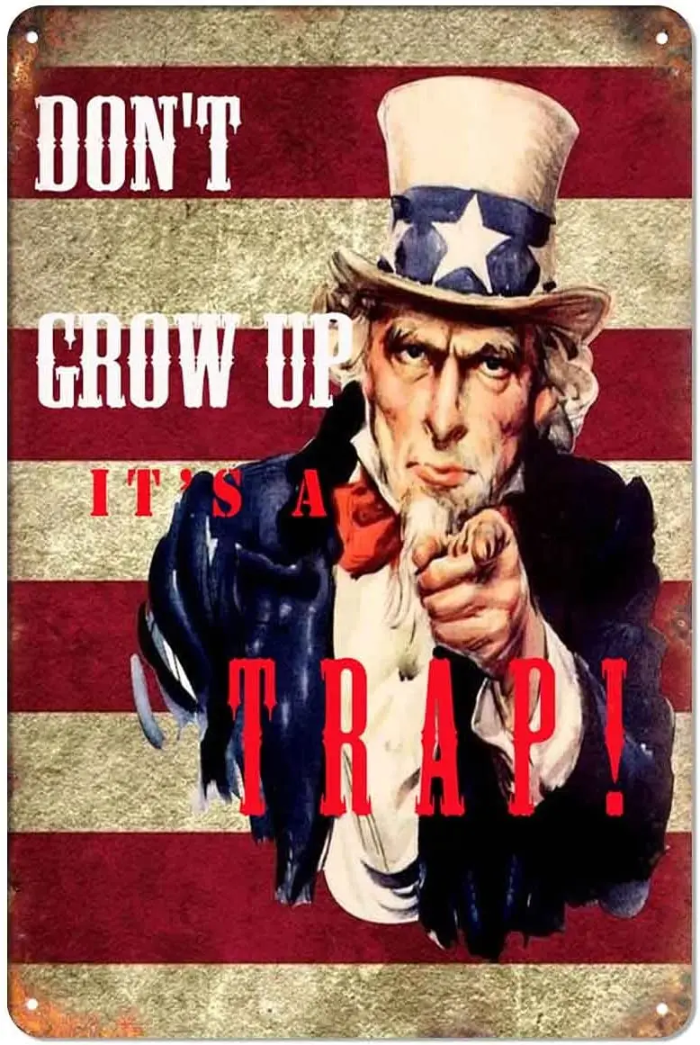 

Xwysaw It's a Trap Wall Metal Poster Board Warning Tin Sign Retro Iron Art Painting Decoration Fun Hanging Craft Suitable