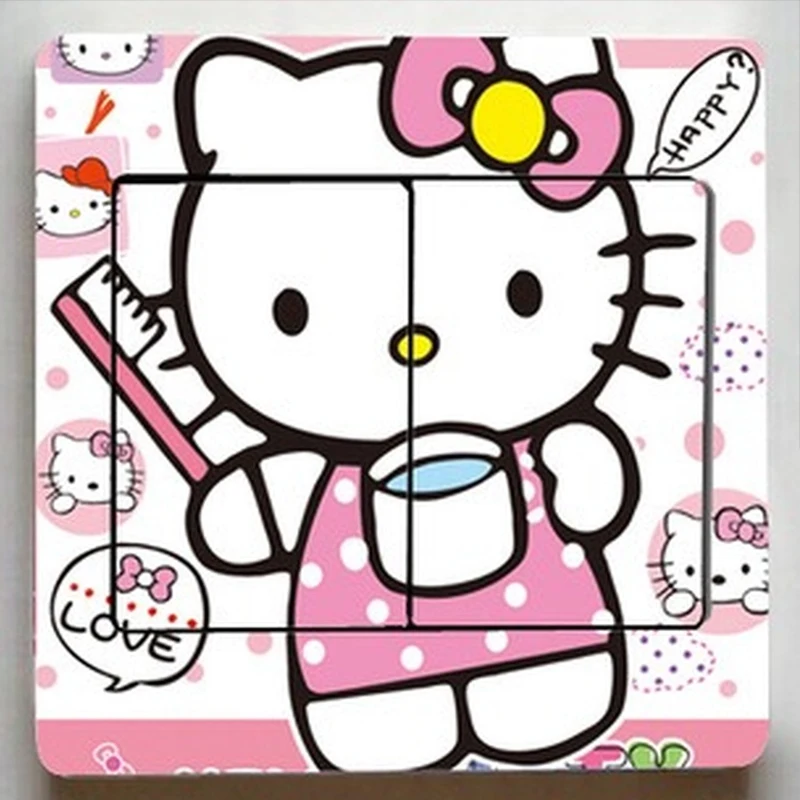 Милые наклейки Hello Kitty с переключателем модные Мультяшные Декор для дома и